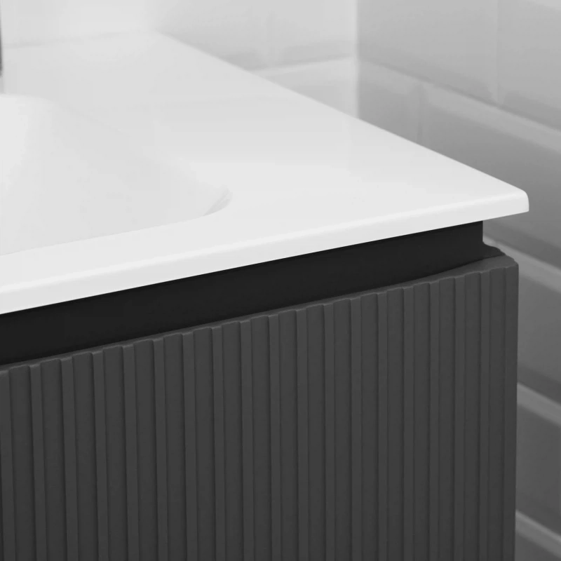 Тумба с раковиной подвесная Итана BAND 80 с распашными дверцами Графит ...